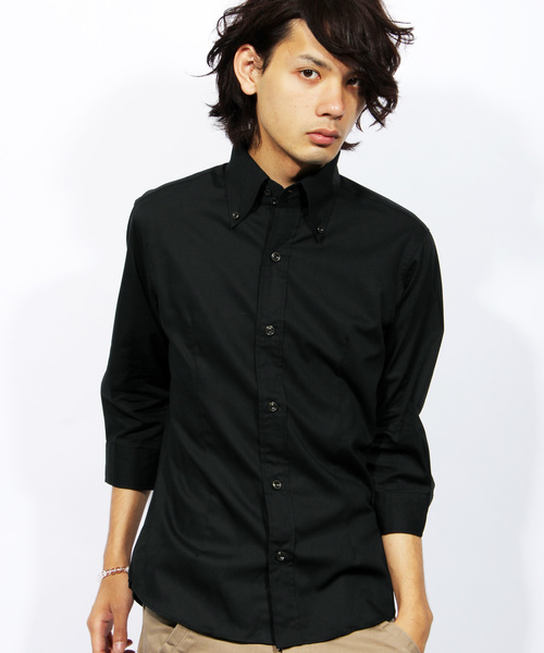 ８(eight)（エイト）の「ブロード 7分袖シャツ 日本製（シャツ/ブラウス・メンズ・グレー/ホワイト/ブラック/ワイン/ネイビー・LARGE/MEDIUM/X-LARGE）」の3枚目の写真