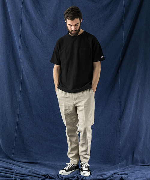 WORK NOT WORK URBAN RESEARCH(ワークノットワークアーバンリサーチ)の「WORK NOT WORK リネンテーパードイージーパンツ (その他パンツ・メンズ・ナチュラル/ブラック・SMALL/MEDIUM/LARGE)」の22枚目の写真