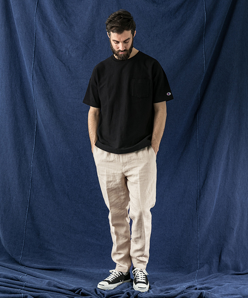 WORK NOT WORK URBAN RESEARCH(ワークノットワークアーバンリサーチ)の「WORK NOT WORK リネンテーパードイージーパンツ (その他パンツ・メンズ・ナチュラル/ブラック・SMALL/MEDIUM/LARGE)」の16枚目の写真