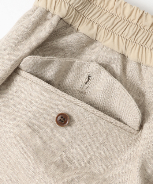 WORK NOT WORK URBAN RESEARCH(ワークノットワークアーバンリサーチ)の「WORK NOT WORK リネンテーパードイージーパンツ (その他パンツ・メンズ・ナチュラル/ブラック・SMALL/MEDIUM/LARGE)」の14枚目の写真