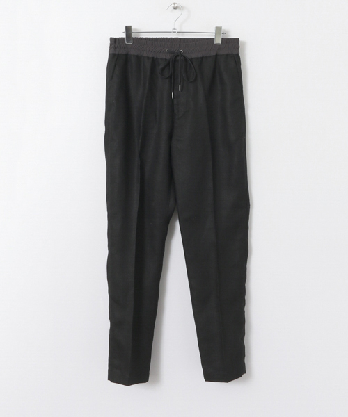 WORK NOT WORK URBAN RESEARCH(ワークノットワークアーバンリサーチ)の「WORK NOT WORK リネンテーパードイージーパンツ (その他パンツ・メンズ・ナチュラル/ブラック・SMALL/MEDIUM/LARGE)」の7枚目の写真