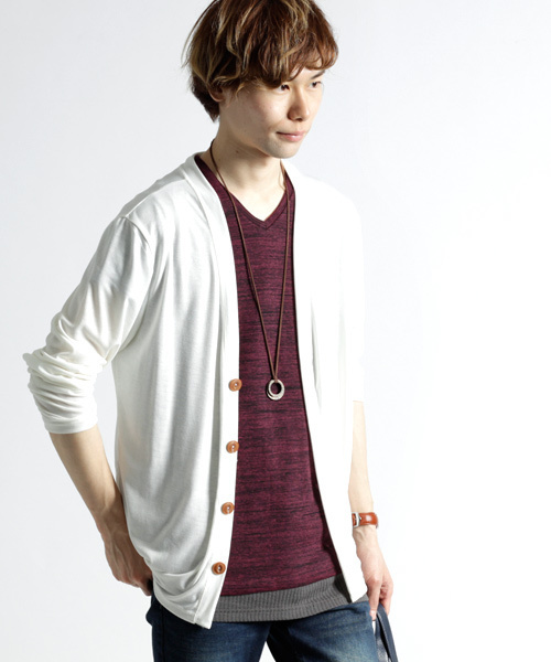 MONO-MART（モノマート）の「半袖フライス編みサマーストレッチカットソー（Tシャツ/カットソー・メンズ・ブラック/カーキ/グレー/ワイン/オートミール/ブルー・M/L）」の14枚目の写真