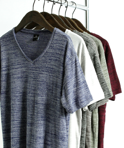 MONO-MART（モノマート）の「半袖フライス編みサマーストレッチカットソー（Tシャツ/カットソー・メンズ・ブラック/カーキ/グレー/ワイン/オートミール/ブルー・M/L）」の11枚目の写真