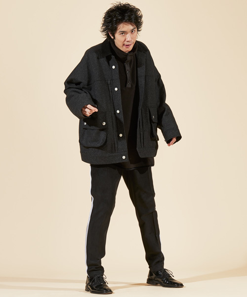 elephant TRIBAL fabrics（エレファントトライバルファブリックス）の「elephant TRIBAL fabrics Wide Snap T（その他トップス・メンズ・ブラック/ベージュ・FREE）」の5枚目の写真