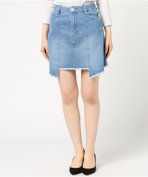 MURUA（ムルーア）の「Ｒｅｍａｋｅデザインデニムスカート（デニムスカート・レディース・ライトブルー・2/1）」の9枚目の写真