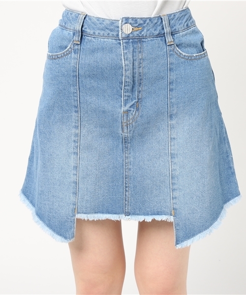 MURUA（ムルーア）の「Ｒｅｍａｋｅデザインデニムスカート（デニムスカート・レディース・ライトブルー・2/1）」の4枚目の写真