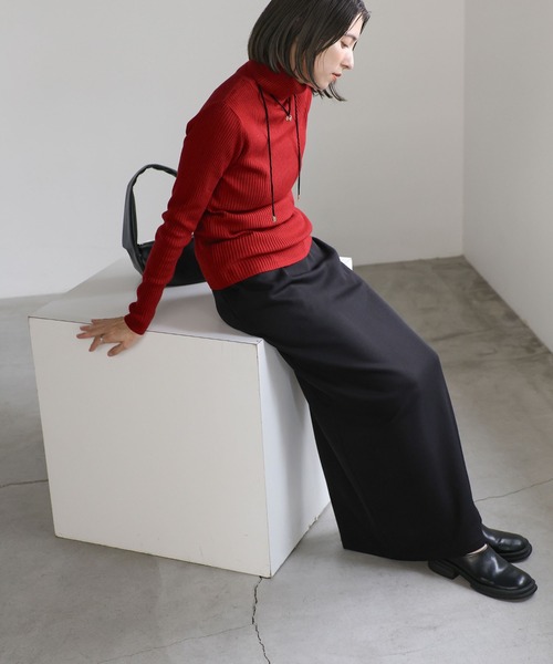 セール】【13色展開】シンプルリブタートルニット（ニット/セーター