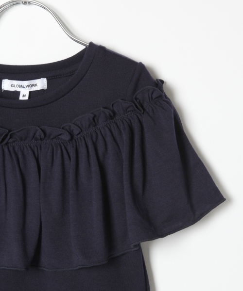 GLOBAL WORK（グローバルワーク）の「【キッズ】ラウンドフリルプルオーバー半袖/762754（Tシャツ/カットソー・キッズ・ネイビー/ライトパープル/カーキ・XX-LARGE/SMALL/LARGE/MEDIUM/X-LARGE）」の6枚目の写真