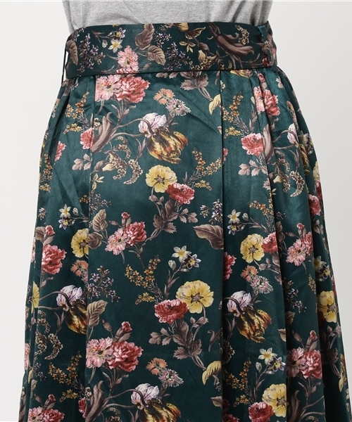 Furryrate(ファーリーレート)の「花柄サテンタックヘムスカート (スカート・レディース・グリーン/キャメル・FREE)」の9枚目の写真