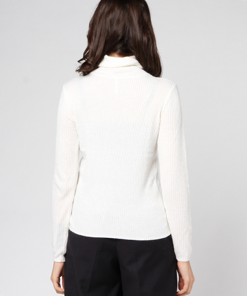 MARLENE JOBERT（マルレーヌ　ジョベル）の「アンゴラ混リブタートルニット（ニット/セーター・レディース・オフホワイト/ピンク/ネイビー/ブラック/マスタード/杢グレー/グレイッシュベージュ・L/M）」の16枚目の写真