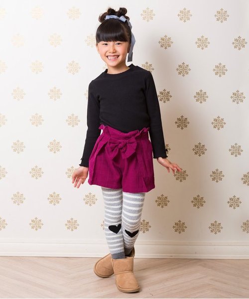 apres les cours(アプレレクール)の「レイヤード風キュロット(その他パンツ・キッズ・ワインレッド/キャメル・90/100/110/120/80/130/140)」の6枚目の写真
