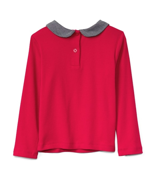 GAP(ギャップ)の「Gap シャンブレーカラー長袖トップス(Tシャツ/カットソー・キッズ・レッド・95cm/90cm/110cm/105cm/100cm/80cm)」の2枚目の写真