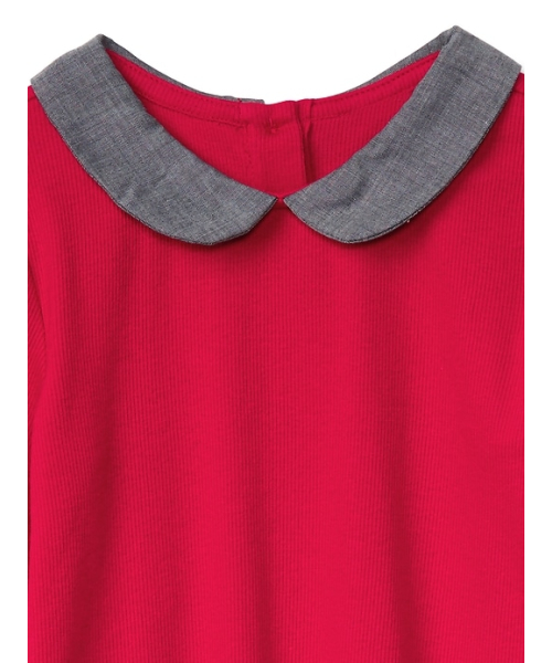 GAP(ギャップ)の「Gap シャンブレーカラー長袖トップス(Tシャツ/カットソー・キッズ・レッド・95cm/90cm/110cm/105cm/100cm/80cm)」の3枚目の写真