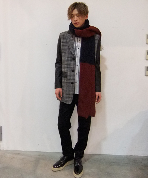 603（ロクマルサン）の「603 チェック× PVCロングジャケット（テーラードジャケット・メンズ・グレー・40/42）」の9枚目の写真