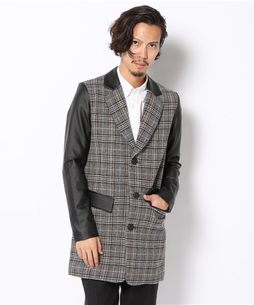 603（ロクマルサン）の「603 チェック× PVCロングジャケット（テーラードジャケット・メンズ・グレー・40/42）」の11枚目の写真