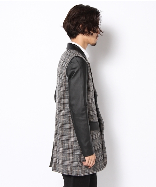 603（ロクマルサン）の「603 チェック× PVCロングジャケット（テーラードジャケット・メンズ・グレー・40/42）」の2枚目の写真
