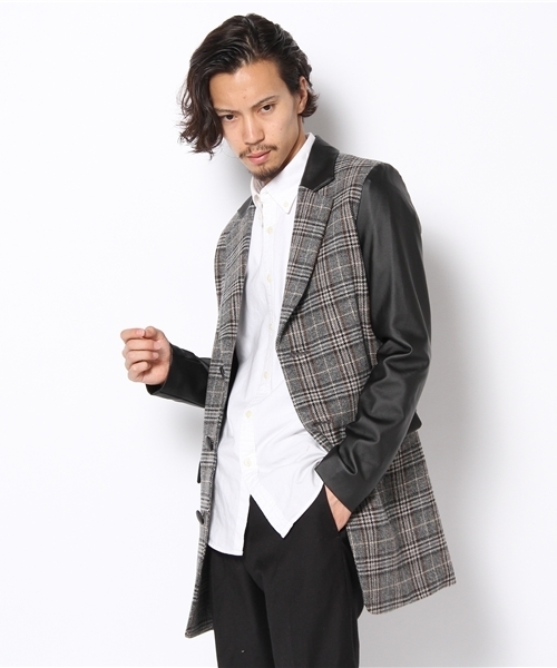 603（ロクマルサン）の「603 チェック× PVCロングジャケット（テーラードジャケット・メンズ・グレー・40/42）」の10枚目の写真