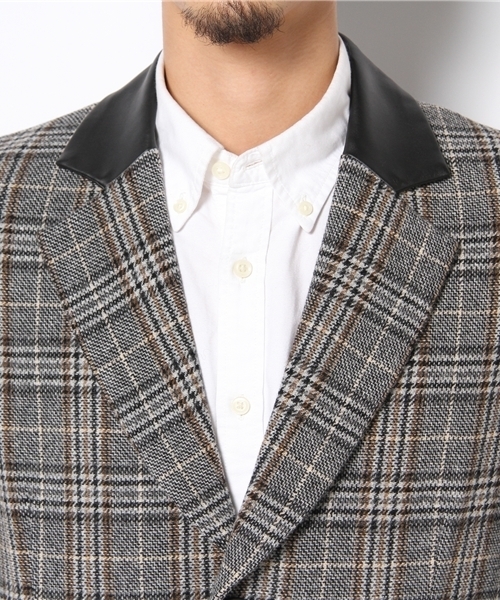 603（ロクマルサン）の「603 チェック× PVCロングジャケット（テーラードジャケット・メンズ・グレー・40/42）」の8枚目の写真