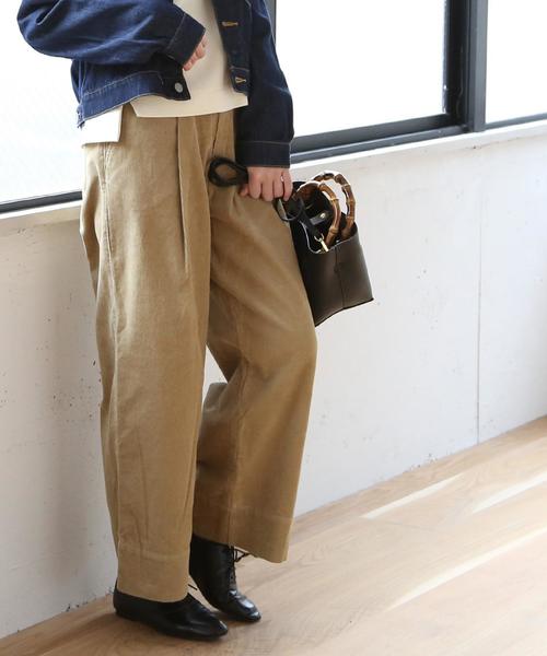 coen（コーエン）の「サマーコーデュロイワイドパンツ（その他パンツ・レディース・オフホワイト/ベージュ/ライム/コバルトブルー・MEDIUM/SMALL/LARGE）」の3枚目の写真