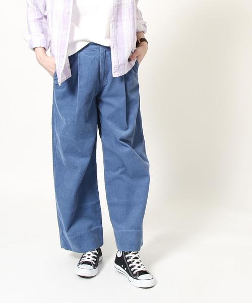 coen（コーエン）の「サマーコーデュロイワイドパンツ（その他パンツ・レディース・オフホワイト/ベージュ/ライム/コバルトブルー・MEDIUM/SMALL/LARGE）」の4枚目の写真