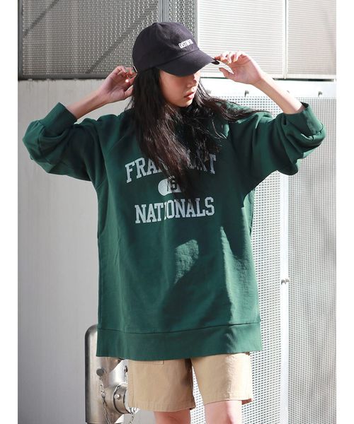 Ungrid（アングリッド）の「ビッグルーズロゴスウェット（スウェット・レディース・ライトグレー/ブラック/グリーン・FREE）」の3枚目の写真