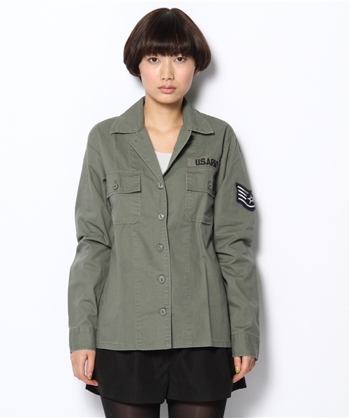 WEGO（ウィゴー）の「ミリタリーLSシャツ（シャツ/ブラウス・レディース・カーキ・FREE）」の2枚目の写真