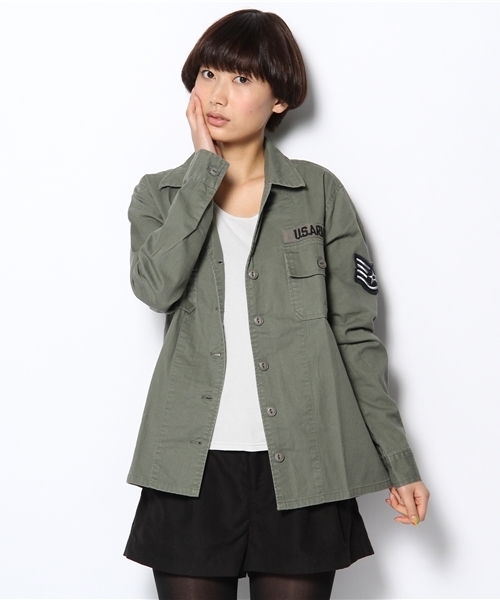 WEGO（ウィゴー）の「ミリタリーLSシャツ（シャツ/ブラウス・レディース・カーキ・FREE）」の5枚目の写真