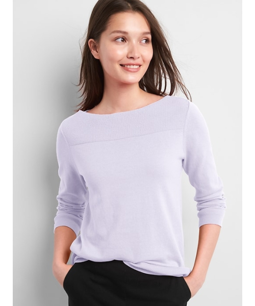 GAP（ギャップ）の「Gap プルオーバー ボートネックセーター（ニット/セーター・レディース・ライトグレー/ホワイト×ネイビー/ブラック/ライトパープル/コーラルピンク/ライトブルー・S/XS/M/XXS/L）」の5枚目の写真