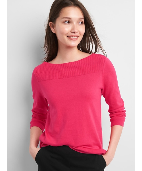 GAP（ギャップ）の「Gap プルオーバー ボートネックセーター（ニット/セーター・レディース・ライトグレー/ホワイト×ネイビー/ブラック/ライトパープル/コーラルピンク/ライトブルー・S/XS/M/XXS/L）」の6枚目の写真