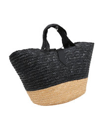 KOBE LETTUCE | バイカラー・ボーダー柄丸底カゴバッグ / レディース / 鞄/ トート / 大容量 / 大きめ / リボン[B1143]神戸レタス(かごバッグ)