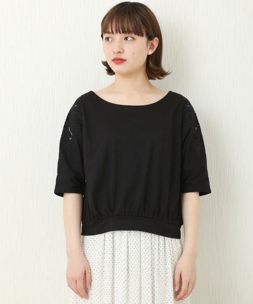 MARLENE JOBERT（マルレーヌ　ジョベル）の「肩刺繍カットソー（Tシャツ/カットソー・レディース・オフホワイト/ブラック/杢グレー・M/L）」の14枚目の写真