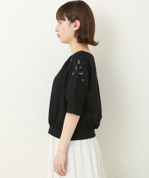 MARLENE JOBERT（マルレーヌ　ジョベル）の「肩刺繍カットソー（Tシャツ/カットソー・レディース・オフホワイト/ブラック/杢グレー・M/L）」の13枚目の写真