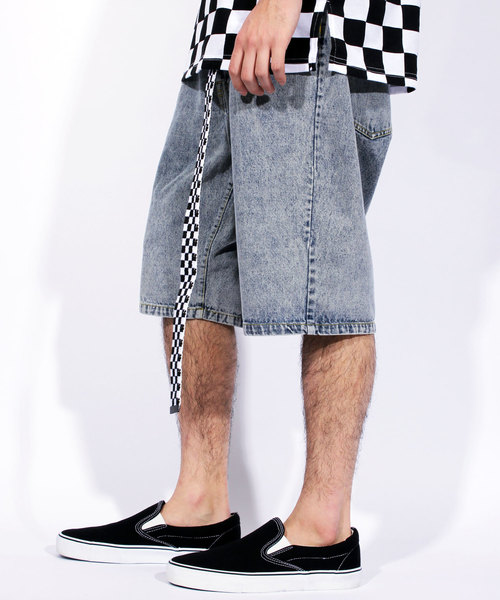 8(eight)(エイト)の「デニム ショートパンツ ベルト付き ハーフパンツ(その他パンツ・メンズ・ホワイト/ブラック/インディゴブルー/ケミカルウォッシュ・MEDIUM/LARGE)」の9枚目の写真