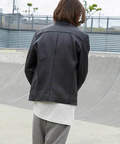 LIDNM(リドム)の「LIDnM / リドム ラムレザーシングルライダース lm01812lth001-09(ライダースジャケット・メンズ・ブラック・SMALL/MEDIUM/LARGE)」の6枚目の写真
