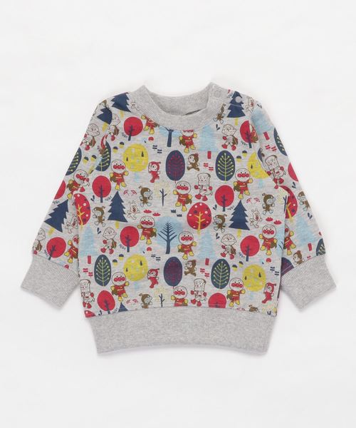 ANPANMAN KIDS COLLECTION(アンパンマンキッズコレクション)の「【アンパンマン】北欧風森柄トレーナー/スウェット(スウェット)」|杢グレー