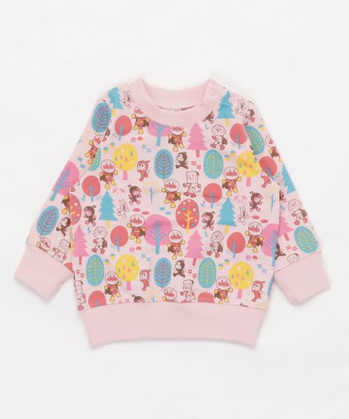 ANPANMAN KIDS COLLECTION(アンパンマンキッズコレクション)の「【アンパンマン】北欧風森柄トレーナー/スウェット(スウェット)」|ピンク
