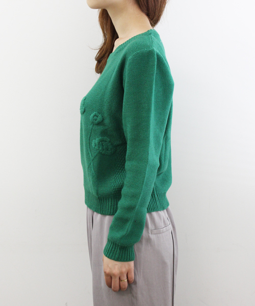 Kastane（カスタネ）の「【Kastane】花柄クルーKNIT（ニット/セーター・レディース・アイボリー/グレー/グリーン・FREE）」の10枚目の写真