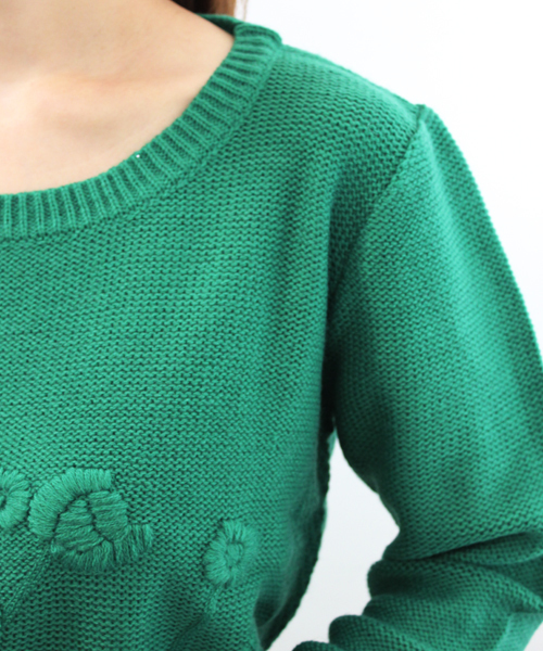 Kastane（カスタネ）の「【Kastane】花柄クルーKNIT（ニット/セーター・レディース・アイボリー/グレー/グリーン・FREE）」の5枚目の写真