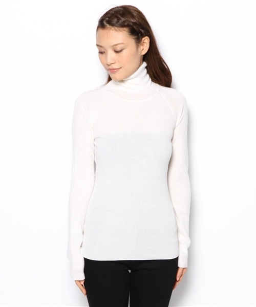 BEAUTY&YOUTH UNITED ARROWS（ビューティーアンドユースユナイテッドアローズ）の「BYBC リブタートルネック　◆（ニット/セーター・レディース・ホワイト/ダークグレー/ベージュ・フリー）」の4枚目の写真