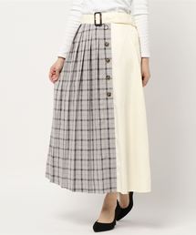 YECCA VECCA | ・チェック柄MIXボタンスカ-ト(スカート)