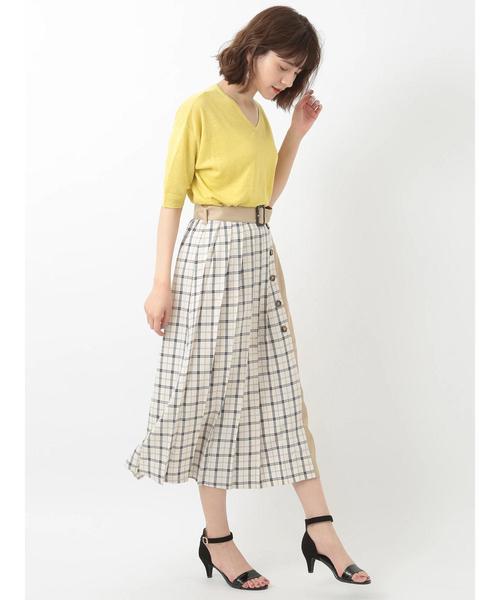 YECCA VECCA(イェッカヴェッカ)の「・チェック柄MIXボタンスカート ●(スカート・レディース・グレー/アイボリー・FREE)」の8枚目の写真