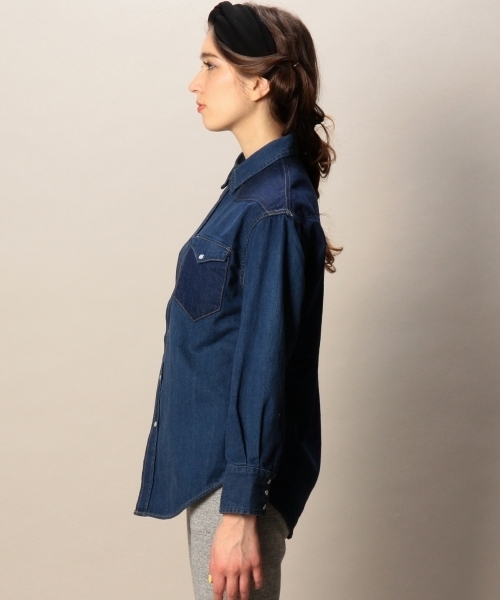 BEAUTY&YOUTH UNITED ARROWS（ビューティーアンドユースユナイテッドアローズ）の「BY AMERICANA 別注デニムウエスタンシャツ ◆（シャツ/ブラウス・レディース・ネイビー・フリー）」の3枚目の写真