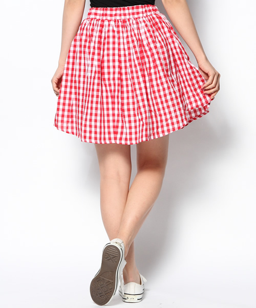 WEGO(ウィゴー)の「WEGO/ギンガムチェックミドルスカート(スカート・レディース・ブラック/ブルー/レッド・FREE)」の5枚目の写真