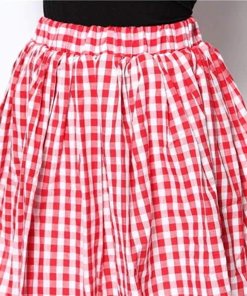 WEGO(ウィゴー)の「WEGO/ギンガムチェックミドルスカート(スカート・レディース・ブラック/ブルー/レッド・FREE)」の6枚目の写真