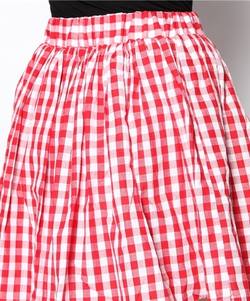WEGO(ウィゴー)の「WEGO/ギンガムチェックミドルスカート(スカート・レディース・ブラック/ブルー/レッド・FREE)」の7枚目の写真