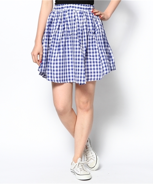 WEGO(ウィゴー)の「WEGO/ギンガムチェックミドルスカート(スカート・レディース・ブラック/ブルー/レッド・FREE)」の12枚目の写真