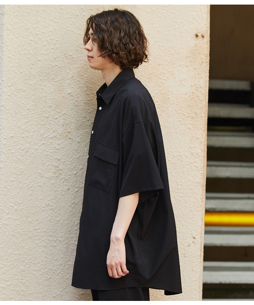 JUNRED（ジュンレッド）の「【AIR DRY/エアードライ】ビッグシャツ（シャツ/ブラウス・メンズ・ブラック/ライトグレー/ダークブラウン/ネイビー・M/L）」の7枚目の写真