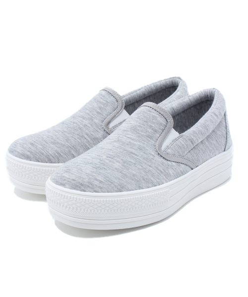 WEGO（ウィゴー）の「WEGO/厚底キャンバススリッポンスニーカー（スニーカー・レディース・ブラック/グレー・24.5/22.5/23.5）」の2枚目の写真