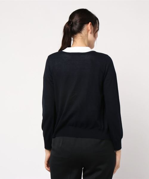 NATURAL BEAUTY BASIC(ナチュラルビューティーベーシック)の「オータムムードニットカーデ(カーディガン/ボレロ・レディース・オフホワイト/ブラウン/ネイビー/オレンジ・MEDIUM)」の5枚目の写真