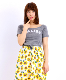 WEGO | WEGO/ロゴプリントオフショルダーTシャツ(Tシャツ/カットソー)